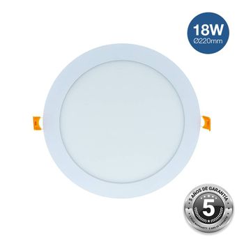 Downlight Led Circular Empotrable 18w Corte Ø 205 Mm - 5 Años De Garantía