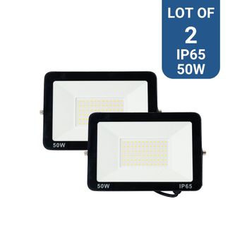 Pack De 2 Focos Proyectores De Exterior Led 50w 4584lm Ip65