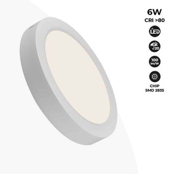 Plafón Led De Superficie 6w Alta Eficiencia