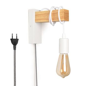 Apliques De Pared Madera Con Interruptor Y Enchufe "ruder"