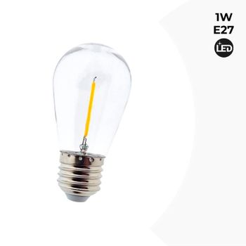 Bombilla Led E27 S14 Transparente De 1w