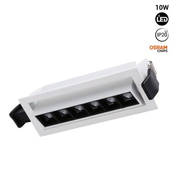 Foco Lineal Led Empotrable 10w - Orientable - Ugr18 - Cri90 - Chip Osram - 2800k