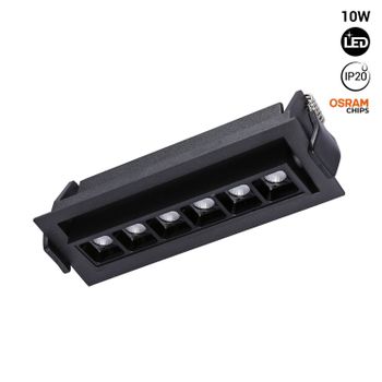 Foco Lineal Led Empotrable 10w - Orientable - Ugr18 - Cri90 - Chip Osram - 2800k