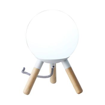 Lámpara De Mesa De Madera "moon" Bombilla Incluida