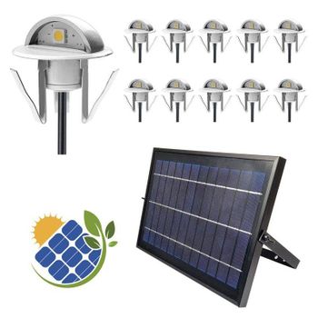 Kit x 4 focos solares exterior con panel solar - 5W - IP66 - 3000K