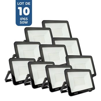 Pack De 10 Focos Proyectores De Exterior Led 50w 4584lm Ip65