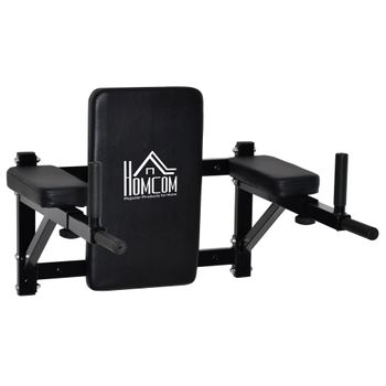 Barra De Musculacion Homcom Acero Plástico Pvc, 70x56-43x48cm,negro