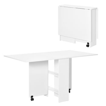 Mesa De Comedor De Aglomerado De Madera Homcom 140x80x74 Cm - Blanco