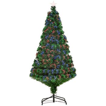 Árbol De Navidad Artificial De Pvc Metal Homcom Ø75x150 Cm - Verde