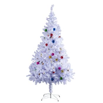 Árbol De Navidad Artificial De Plástico Y Metal Homcom Ø85x150 Blanco