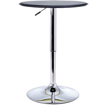 Mesa De Bar Regulable En Altura Moderna De Pvc Homcom 63x93cm - Negro