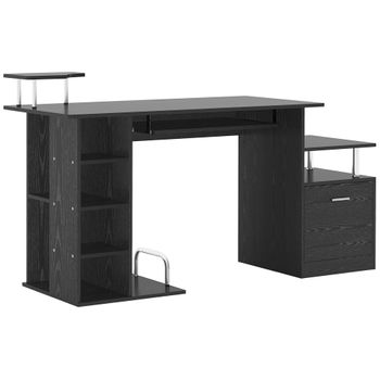 HOMCOM Escritorio Mesa de Ordenador 80x50x75 cm con Encimera de Vidrio  Templado y Patas de Metal Carga 80 kg Estilo Moderno para Oficina Estudio  Dormitorio Blanco - Conforama