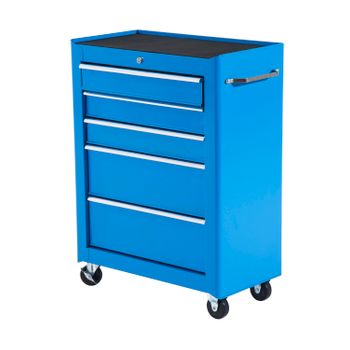 Carro Caja De Herramientas De Acero Homcom 61,5x33x82,5 Cm - Azul