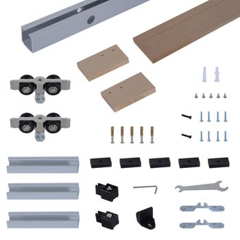 Kit De Herraje De Mdf Aluminio Homcom 200x3,05x3,06 Cm-marrón