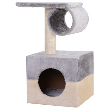 Árbol Para Gatos De Aglomerado De Madera 31x31x58 Cm - Pawhut. Gris