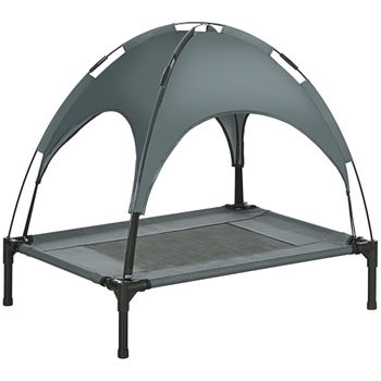 Cama Mascotas De Metal Oxford Tafetán Pawhut 76x61x73 Cm - Gris