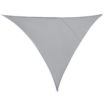 Toldo Vela Triangular De Tela De Poliéster 5x5x5m - Outsunny. Gris