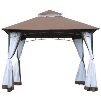 Carpa Plegable De Metal Poliéster 325x325x265 Cm - Outsunny. Marrón con  Ofertas en Carrefour