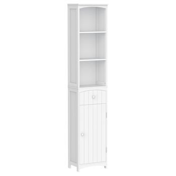 Mueble Armario Columna Multiusos De Mdf Homcom 34x24x170 Cm - Blanco