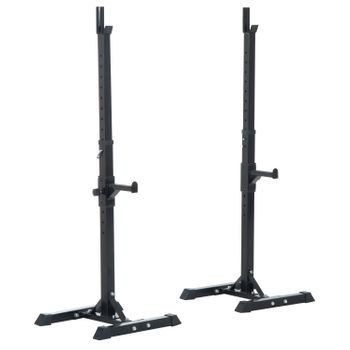 Soporte Para Barras De Pesas Homcom Acero, 52x48x108-163 Cm, Negro