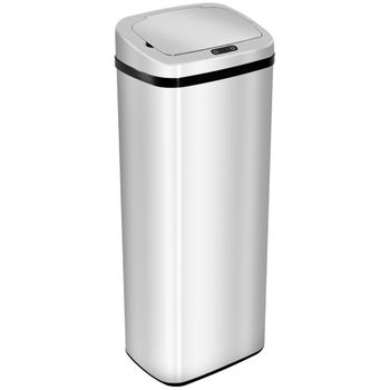 Cubo De Basura 50l De Abs Acero Inoxidable Homcom 33x25x84 Cm - Plata