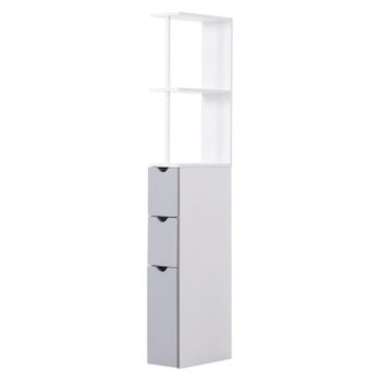 Armario Alto De Baño Multiusos De Mdf Homcom 15x33x136,5 Cm - Blanco