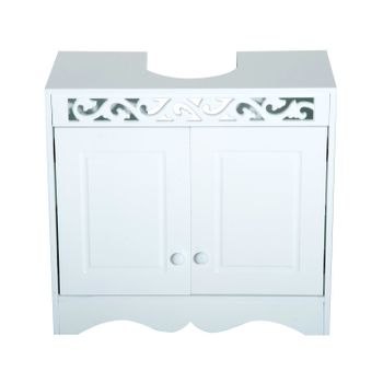 HOMCOM Mueble Auxiliar de Baño Estrecho con 2 Cajones y Compartimiento  Superior con Tapa para Lavabo 17x48x58 cm Blanco