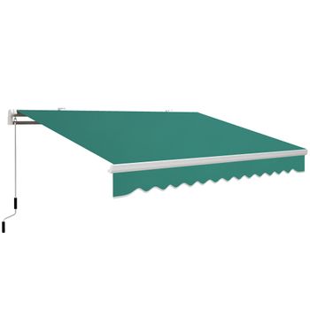 Toldo Manual De Aluminio Metal Tela De Poliéster 395x245 Cm-outsunny