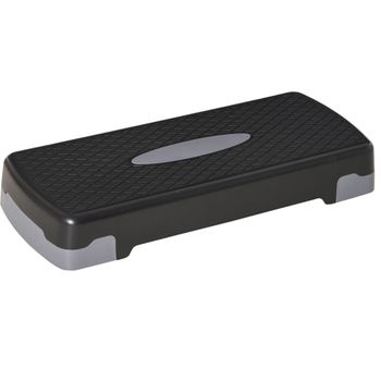 Tabla De Step Ajustable Fitness Homcom Plástico 68x29x10-15cm, Negro