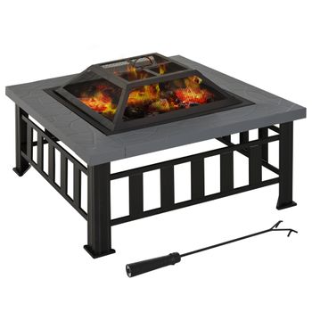 Barbacoa De Carbón De Sobremesa De Metal 50x35x39 Cm-outsunny. Negro con  Ofertas en Carrefour