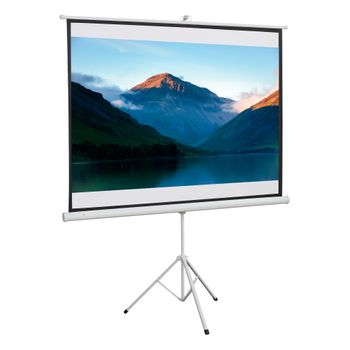 Pantalla Para Proyector De Plástico Y Metal Homcom 171x131 Cm Blanco