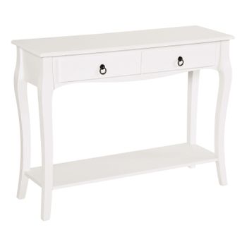 Mesa Consola Salón De Mdf Madera De Pino Homcom 100x33x75 Cm - Blanco