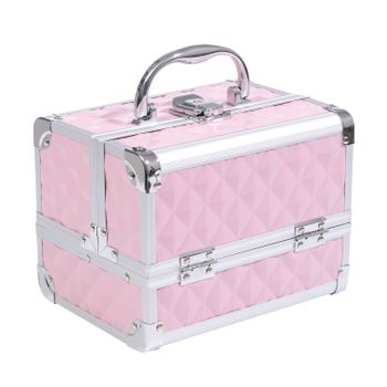 Maletín De Maquillaje Aluminio Rosa 22x30x21 Cm Vidaxl con Ofertas