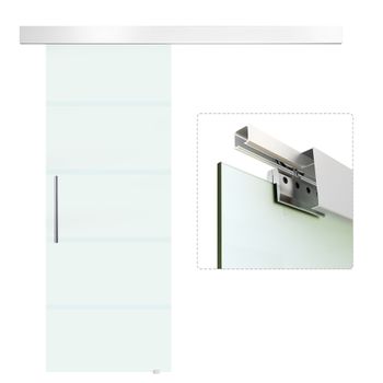 Puerta Corredera De Vidrio De Templado Homcom 200x213 Cm-transparente