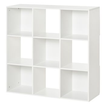 Estantería Librería De Melamina Homcom 91,5x29,5x91,5 Cm - Blanco