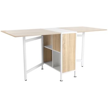 Mesa Cocina Plegable, Mesa Auxiliar Estructura Metal Y Tapa Superior De  Madera, Color Blanco, 79x79 Cm con Ofertas en Carrefour