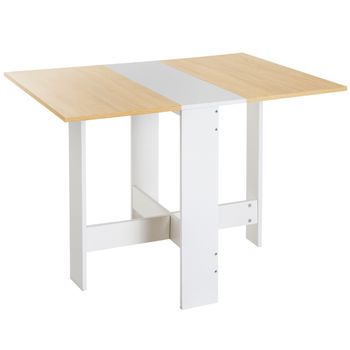 Mesa De Comedor Plegable De Melamina De Madera Homcom 103x76x73,5 Cm