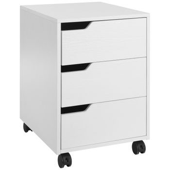 Mueble Auxiliar De Mdf Ruedas Y 2 Puertas Homcom 60x35x65 Cm - Blanco con  Ofertas en Carrefour