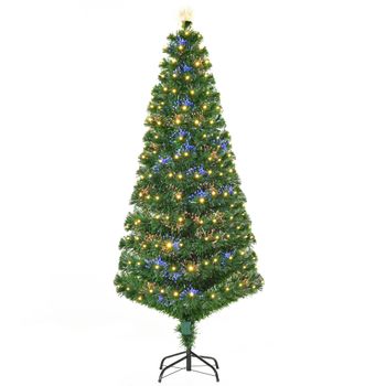 Árbol De Navidad Artificial De Pvc Metal Homcom 82x82x180 Cm - Verde