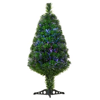 Árbol De Navidad Artificial De Pvc Plástico Homcom Ø48x90 Cm - Verde