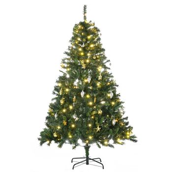 Árbol De Navidad Artificial De Pvc Metal Homcom 112x112x180 Cm -verde