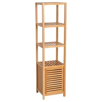 Armario Alto De Baño De Mdf Kleankin 32,6x30x171,2cm-natural Y Blanco con  Ofertas en Carrefour