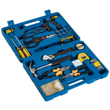 Durhand® Juego De Herramientas 44 Piezas Caja Maletín De Herramientas Para Reparación Profesional Hogar Metal Azul