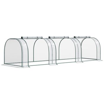 Invernadero Caseta De Pvc Acero 350x100x80 Cm - Outsunny.transparente