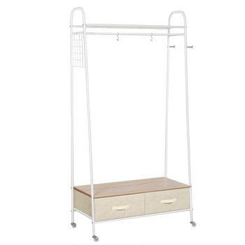 Mueble Entrada Recibidor Con Espejo Redondo De Pared De 80cm Tuly. Mueble  Colgante Con Cajón Y 3 Colgadores. con Ofertas en Carrefour