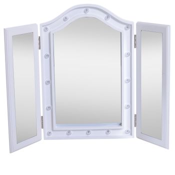 Espejo De Maquillaje Plegable De Mdf Homcom 73x53,5x4,5 Cm - Blanco