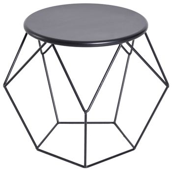 Mesa De Centro Mesita Café De Acero Homcom 51x51x44 Cm - Negro