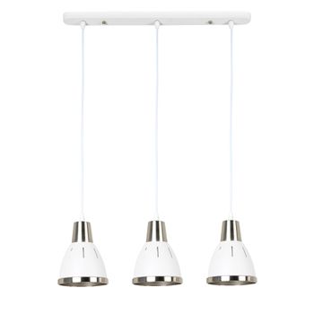 Homcom® Lámpara De Techo Industrial Vintage 3 Luces Lámpara Colgante Moderna E27 40w Ф30x35cm Blanco