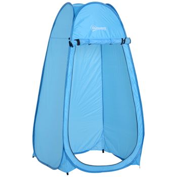 Tienda De Ducha Camping Carpa Outsunny Poliéster,100x100x185cm, Azul