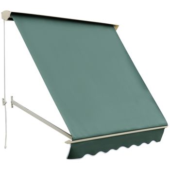 Toldo De Ventana De Aluminio Poliéster 180x70 Cm - Outsunny. Verde